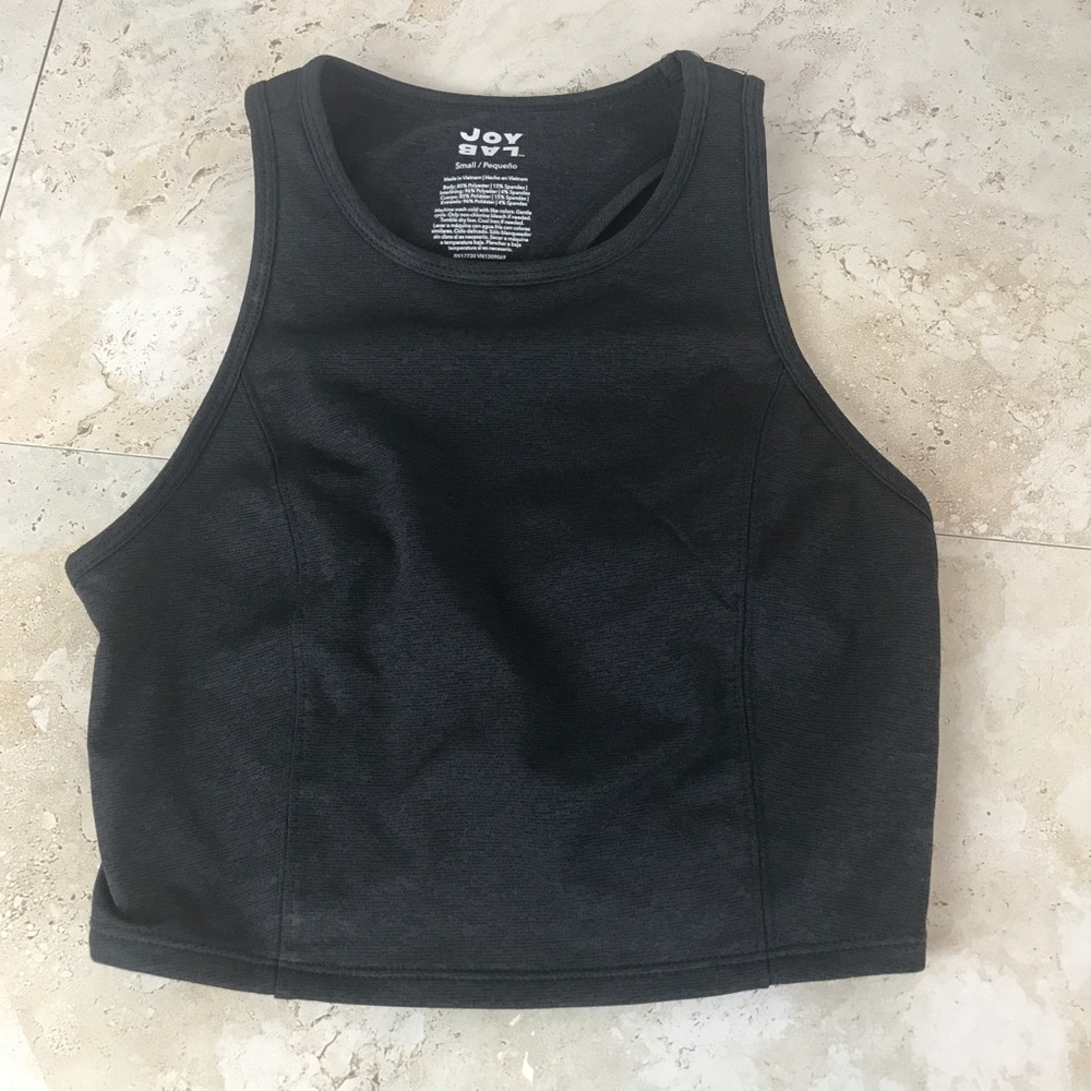 JoyLab Black Cropped Tank Bra Top